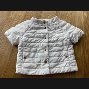 Herno Girl White Short-Sleeve Snap-Front Quilted Puffer Jacket Size 8